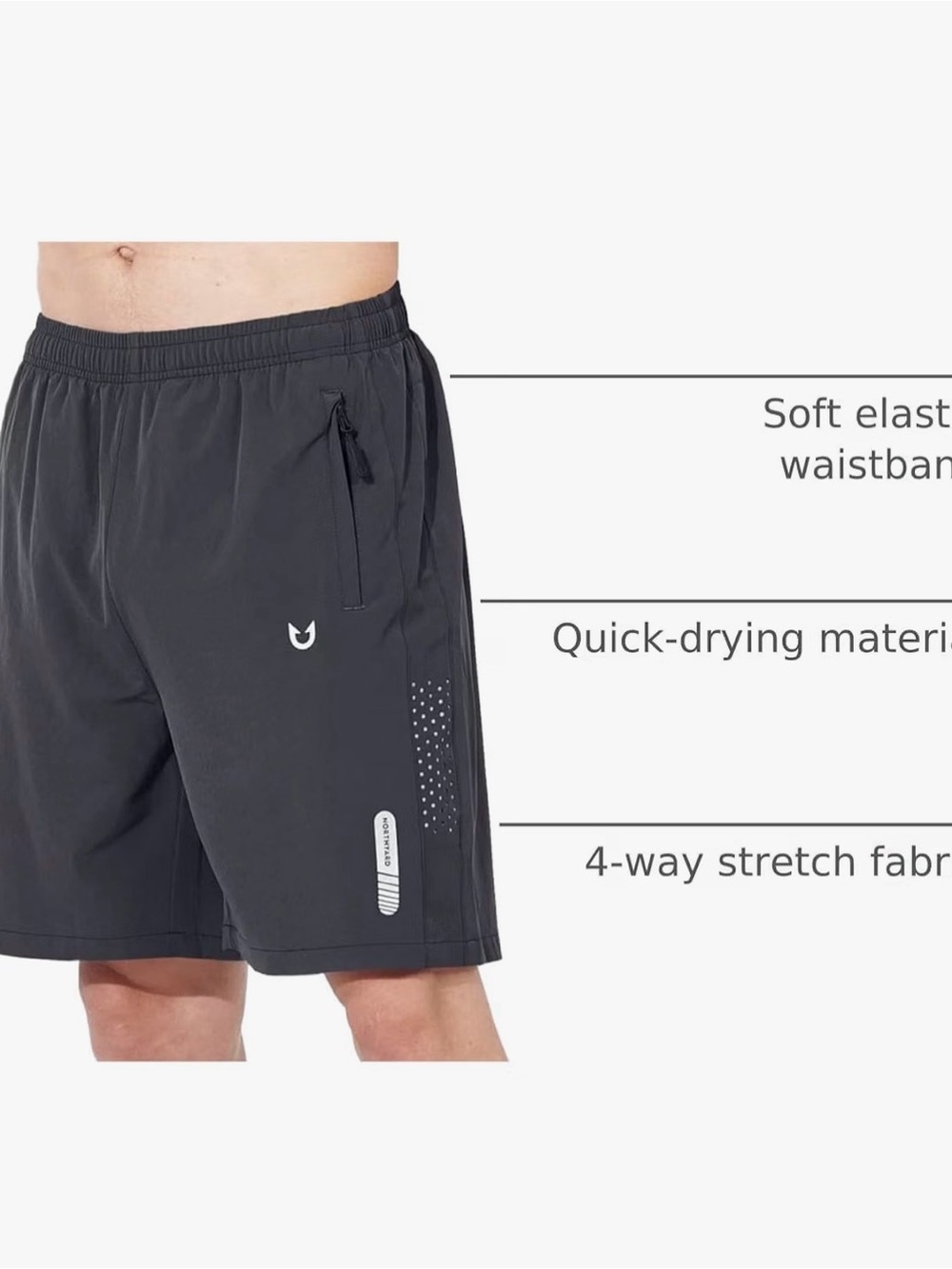 Men's Athletic Quick-Dry Shorts - Black